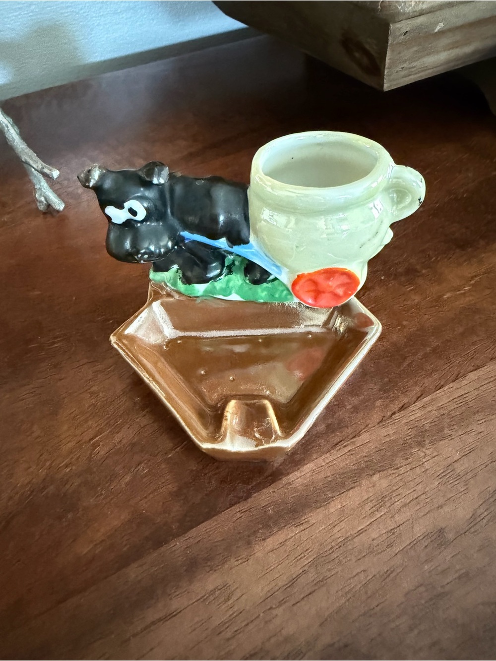 Kitschy vintage ashtray and cigarette holder